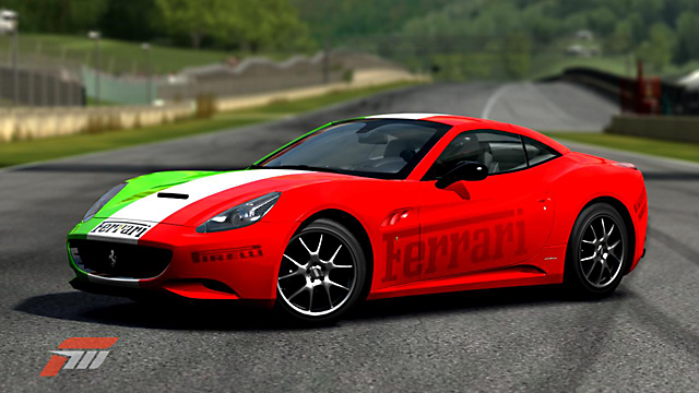 Italian Flag Ferrari California design works with Forza upgrades 2000k