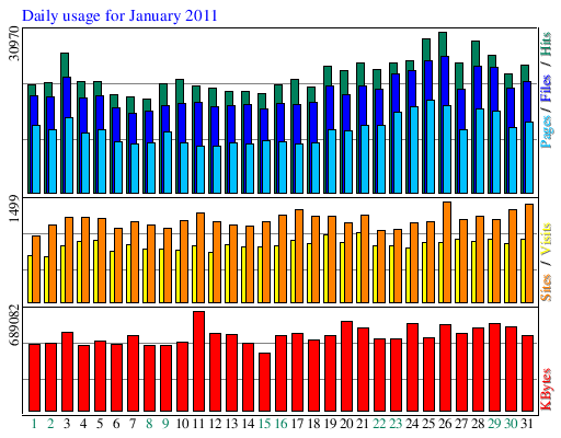 Daily usage for January 2011