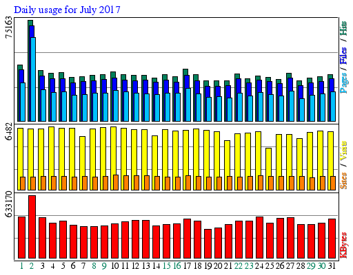 Daily usage for July 2017