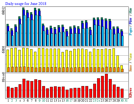 Daily usage for June 2018