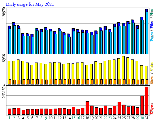 Daily usage for May 2021