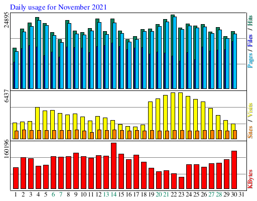 Daily usage for November 2021