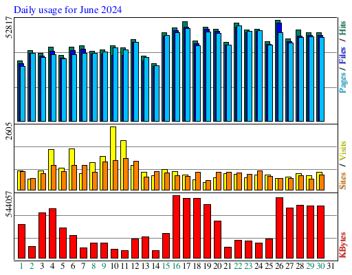 Daily usage for June 2024