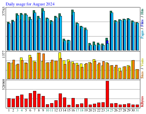 Daily usage for August 2024