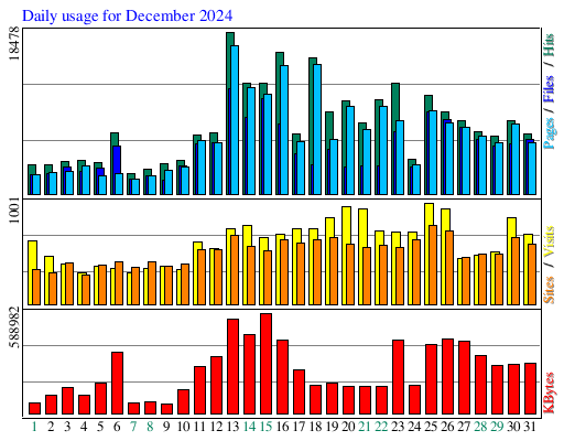 Daily usage for December 2024
