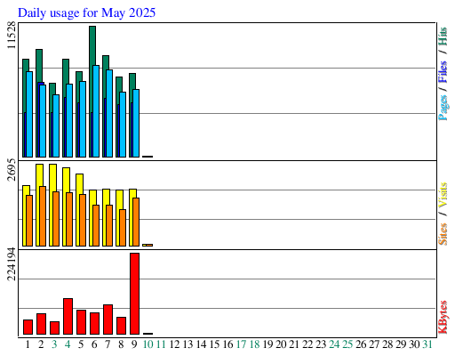 Daily usage for May 2025