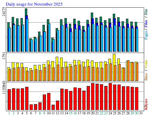 Daily usage for November 2025