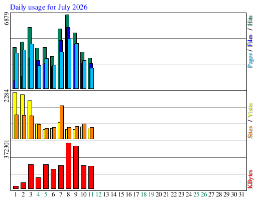 Daily usage for July 2026