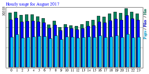 Hourly usage for August 2017