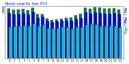 Hourly usage for June 2018