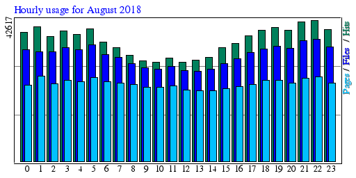 Hourly usage for August 2018