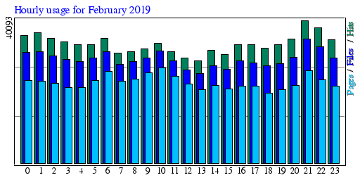 Hourly usage for February 2019