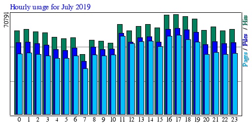 Hourly usage for July 2019