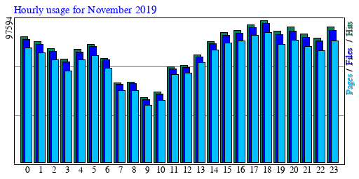 Hourly usage for November 2019