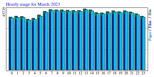 Hourly usage for March 2023